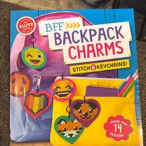 New! In box! With book attached Klutz Stitch Your Own Backpack Charms Kit